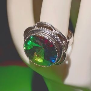 Unique Vintage Whiting & Davis Ring w/ Earrings Set